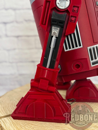 Georgia -Inspired Crimson, Black & Silver R2 Astromech Droid