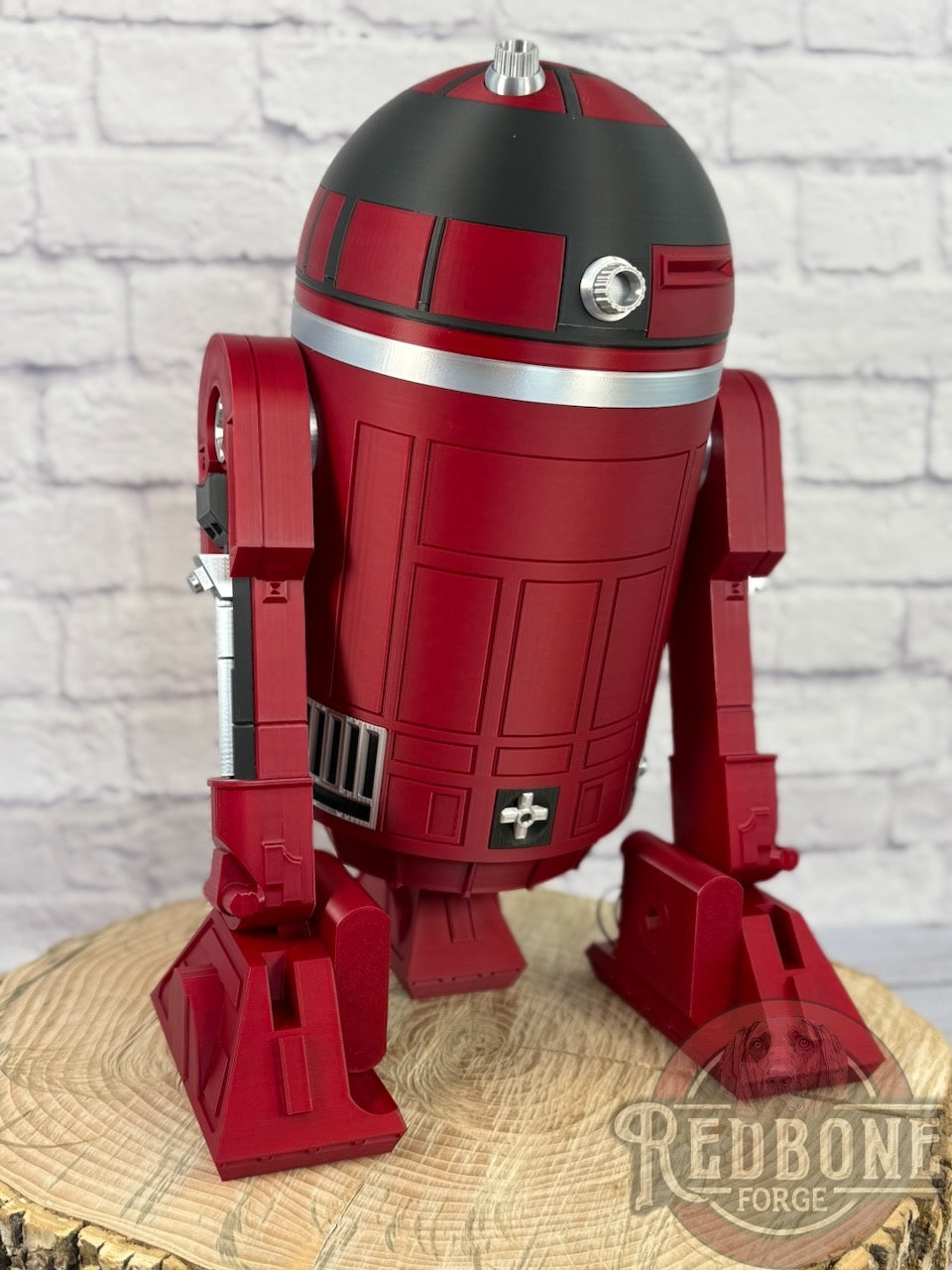 Georgia -Inspired Crimson, Black & Silver R2 Astromech Droid
