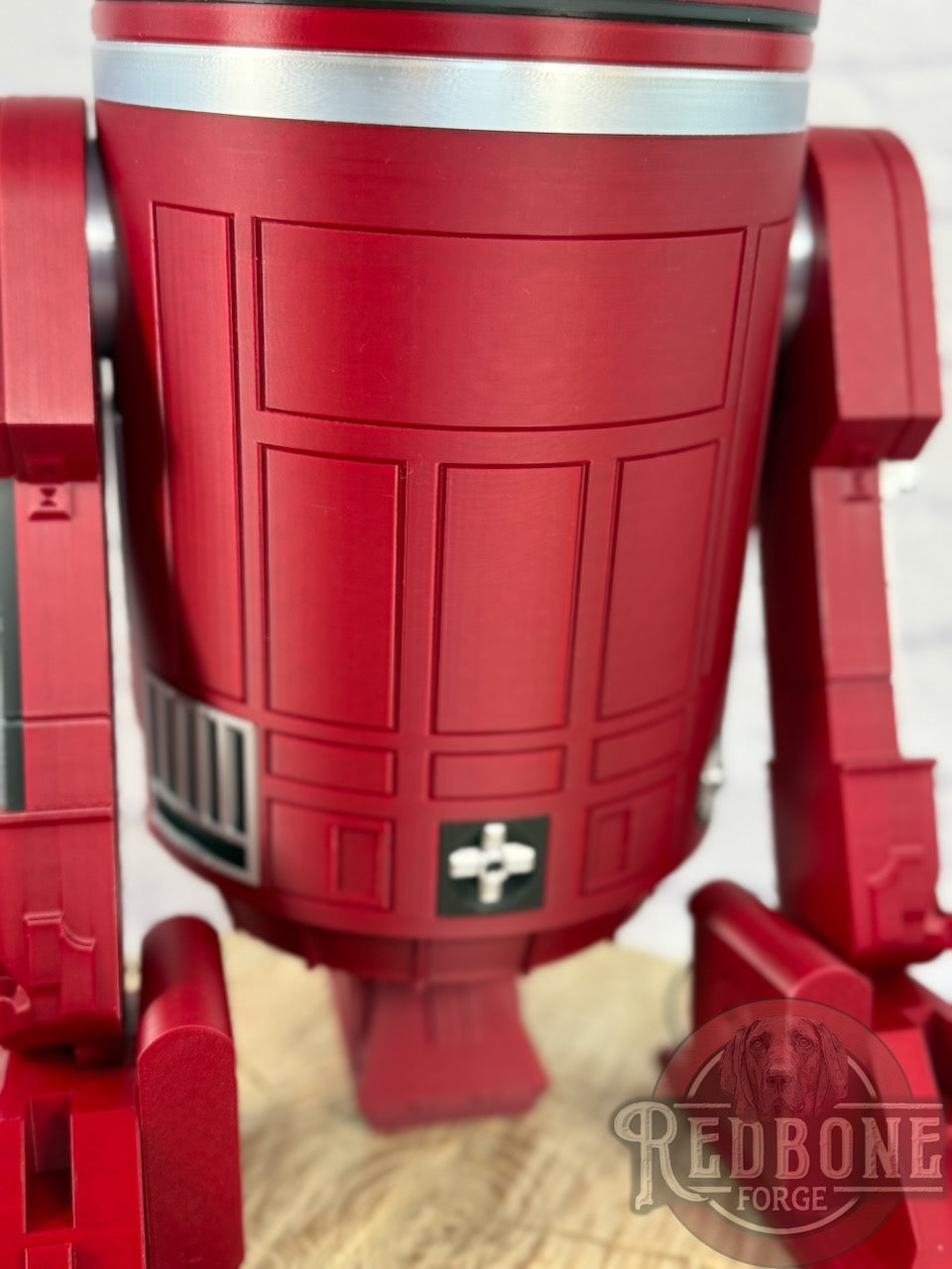 Georgia -Inspired Crimson, Black & Silver R2 Astromech Droid