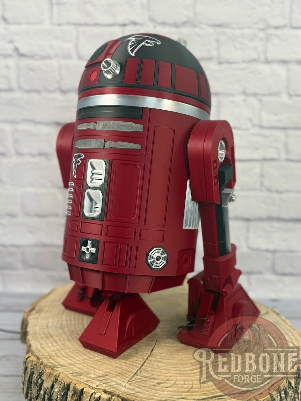 Atlanta -Inspired Crimson, Black & Silver R2 Astromech Droid