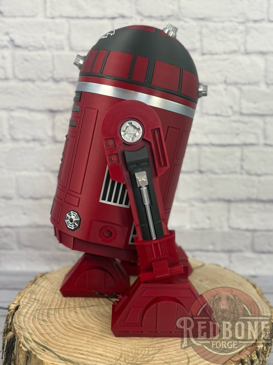 Atlanta -Inspired Crimson, Black & Silver R2 Astromech Droid