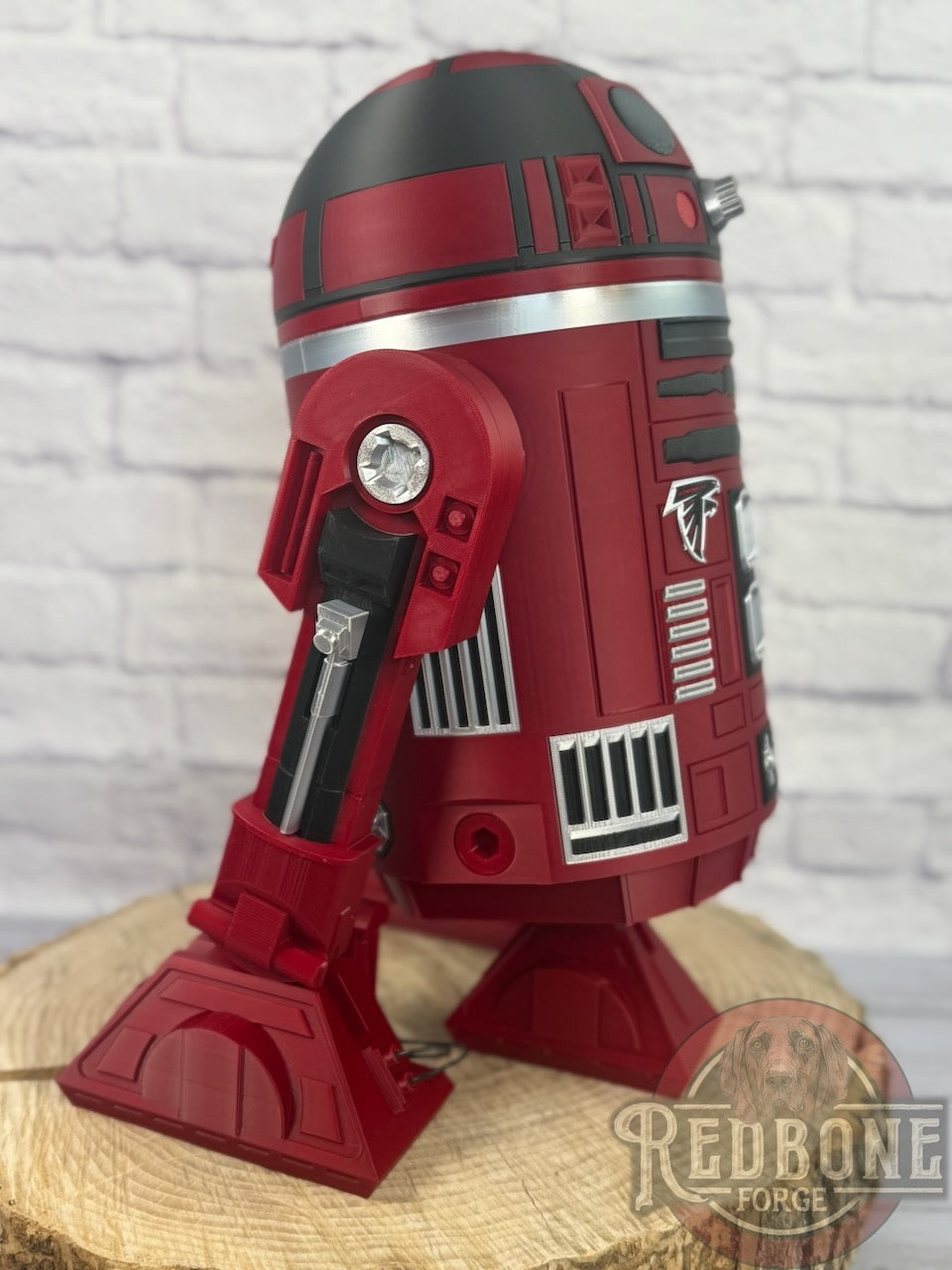 Atlanta -Inspired Crimson, Black & Silver R2 Astromech Droid