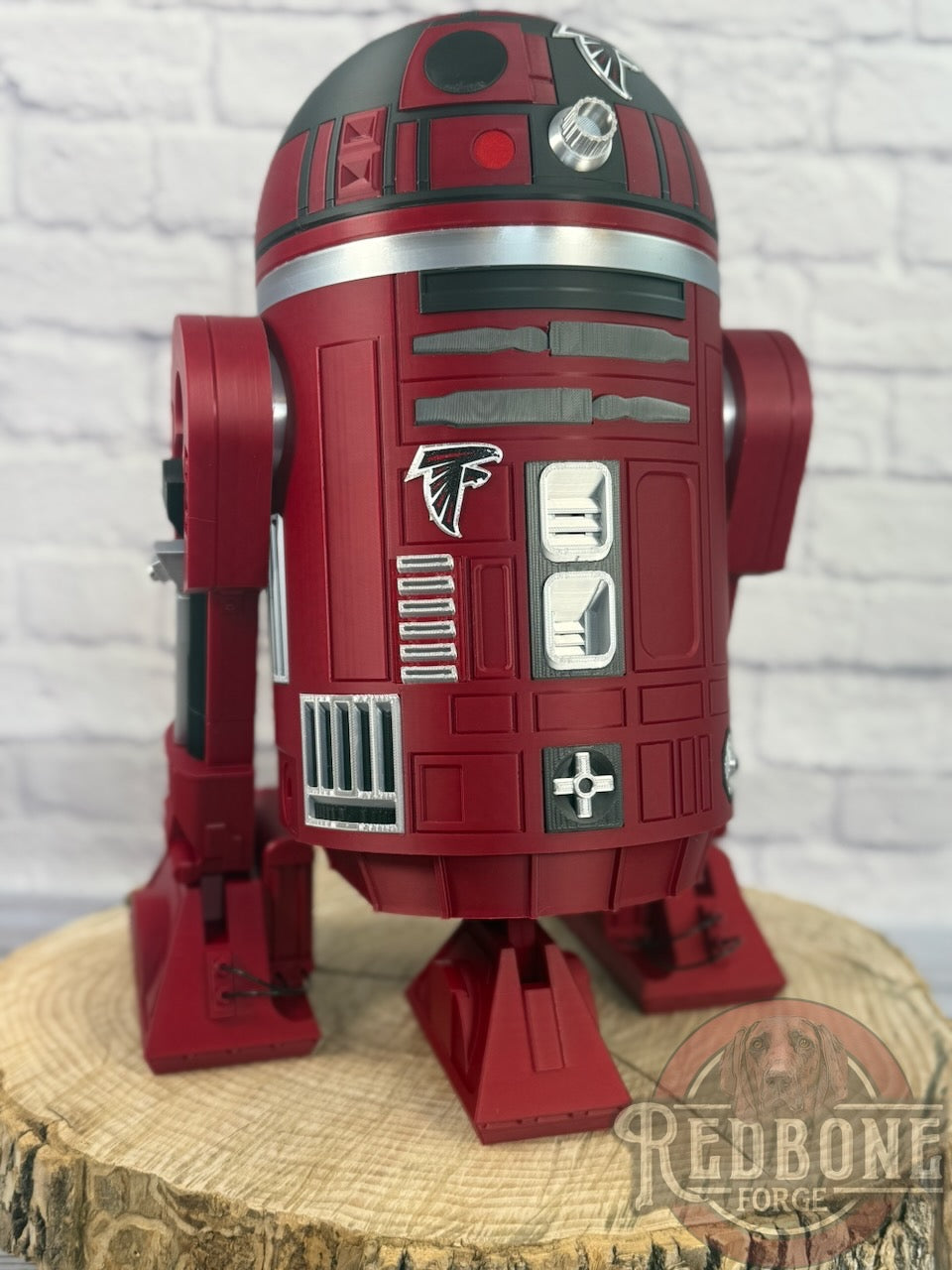Atlanta -Inspired Crimson, Black & Silver R2 Astromech Droid