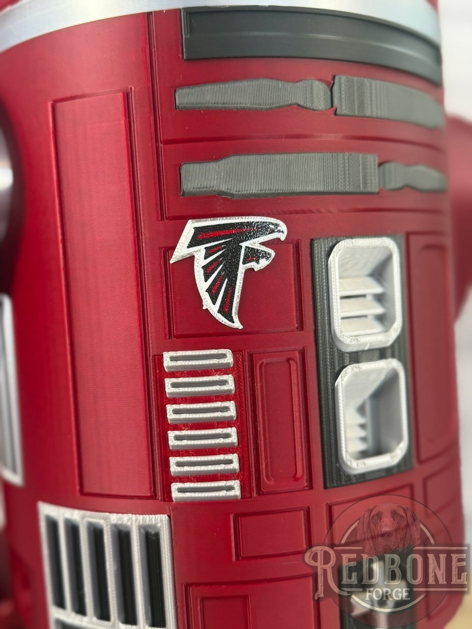 Atlanta -Inspired Crimson, Black & Silver R2 Astromech Droid