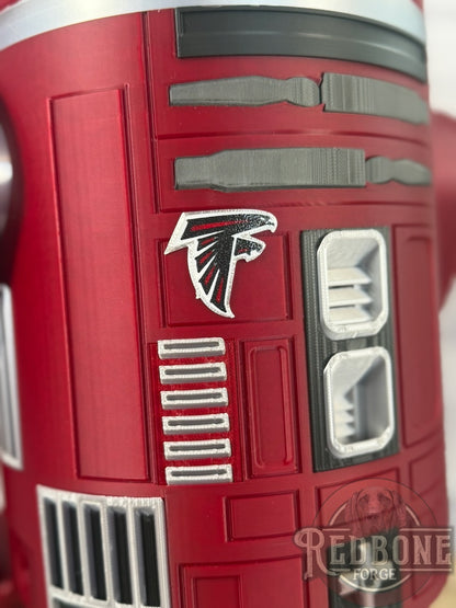 Atlanta -Inspired Crimson, Black & Silver R2 Astromech Droid