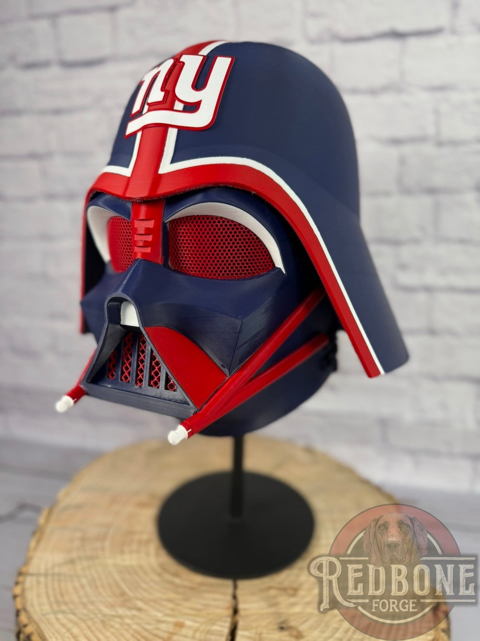 New York Giants-Inspired Red, White, & Blue Lord Vader Helmet