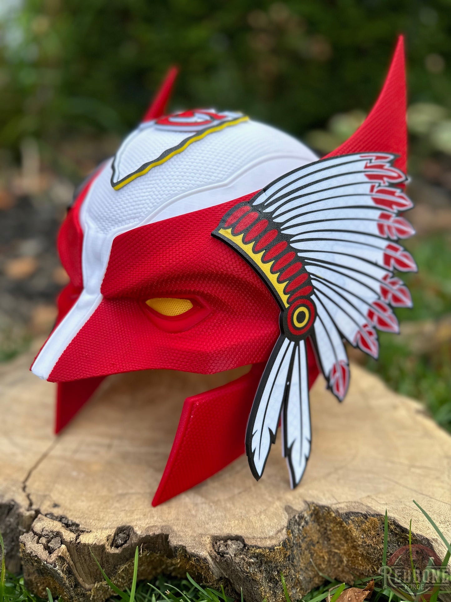 KC-Inspired Red & Black Headdress Mutant Cowl