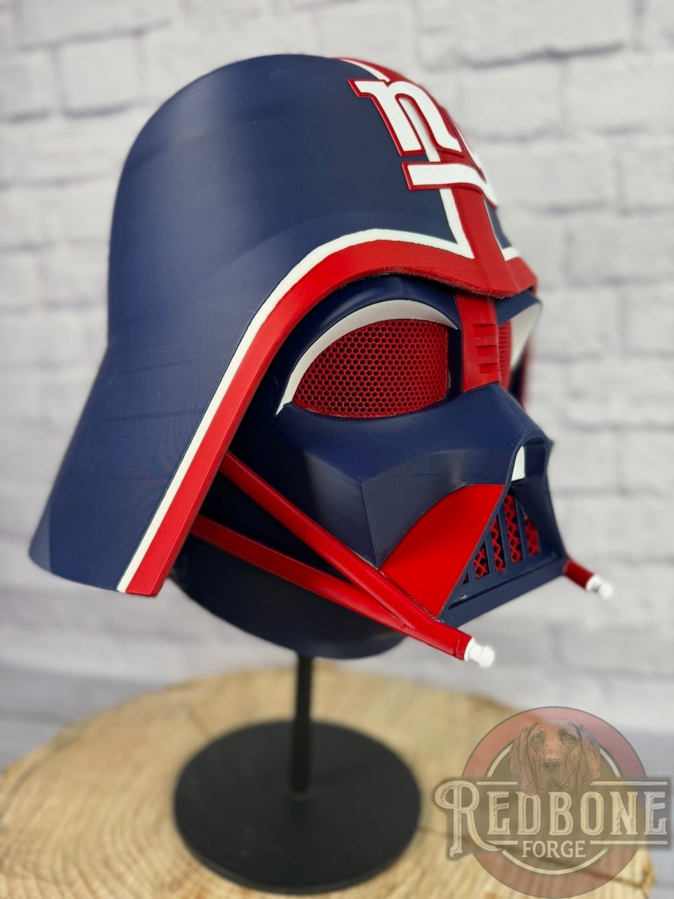 New York Giants-Inspired Red, White, & Blue Lord Vader Helmet