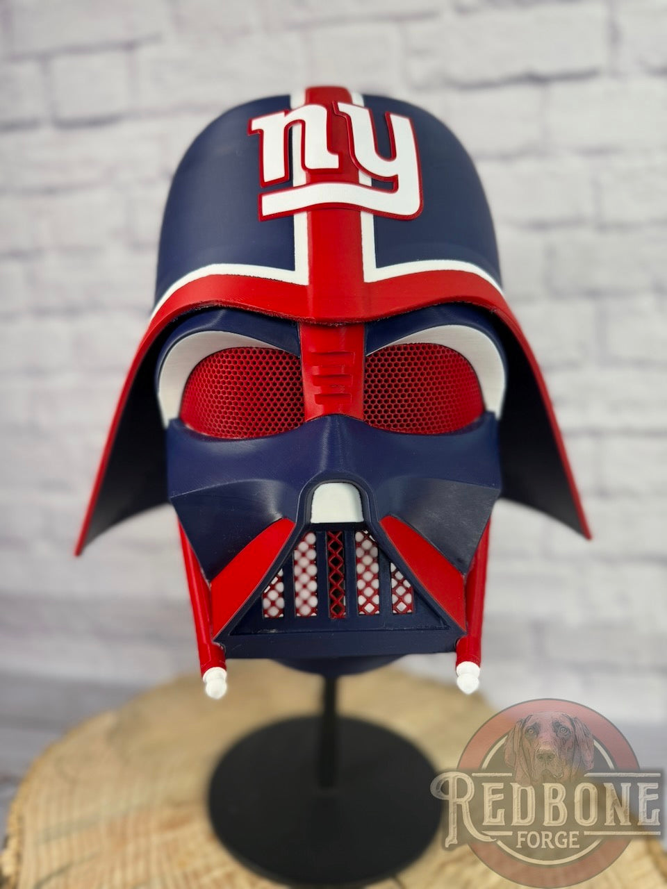 New York Giants-Inspired Red, White, & Blue Lord Vader Helmet
