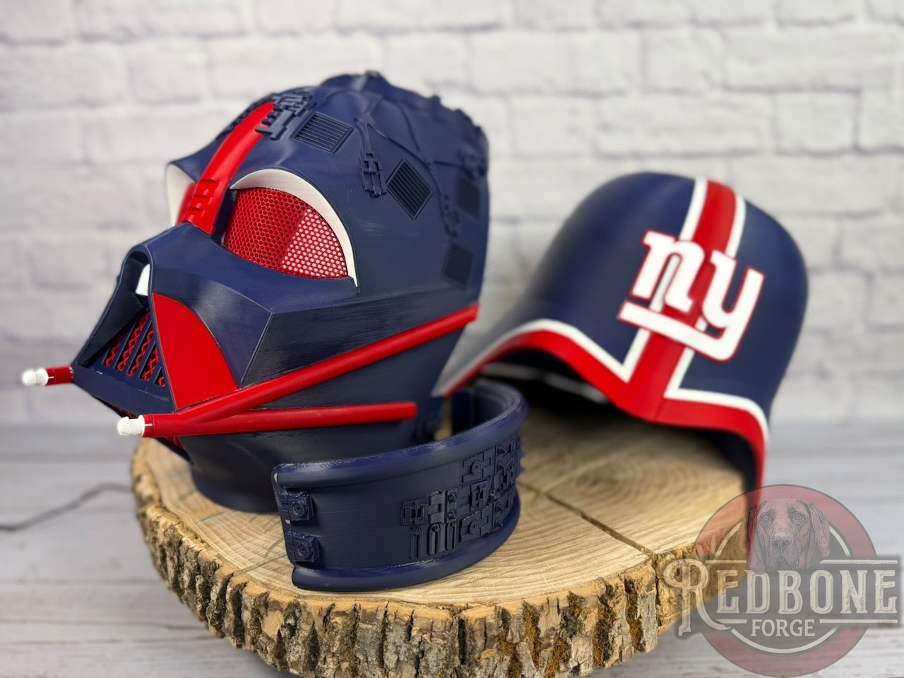 New York Giants-Inspired Red, White, & Blue Lord Vader Helmet