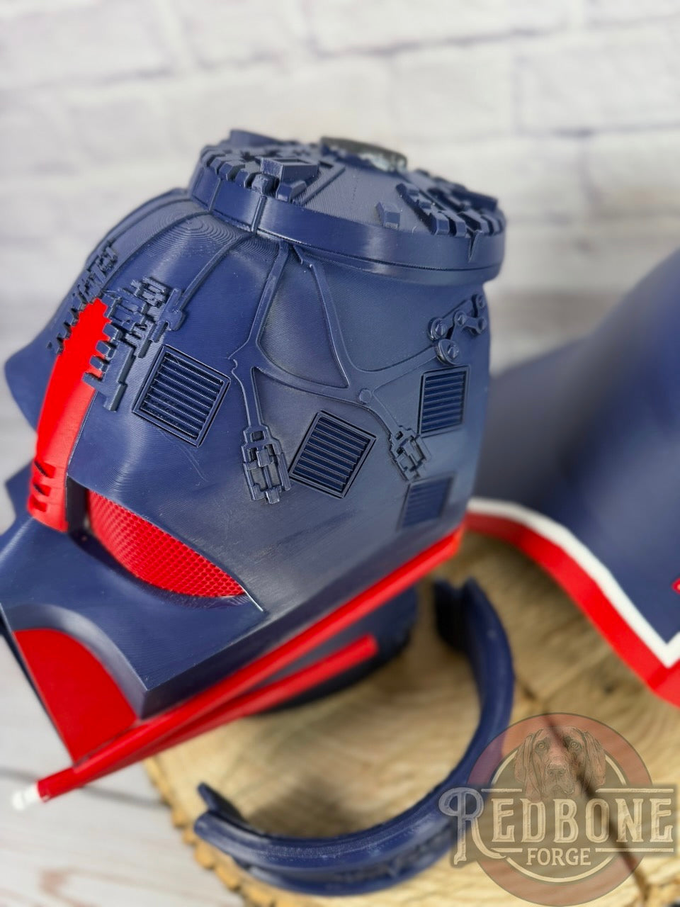 New York Giants-Inspired Red, White, & Blue Lord Vader Helmet