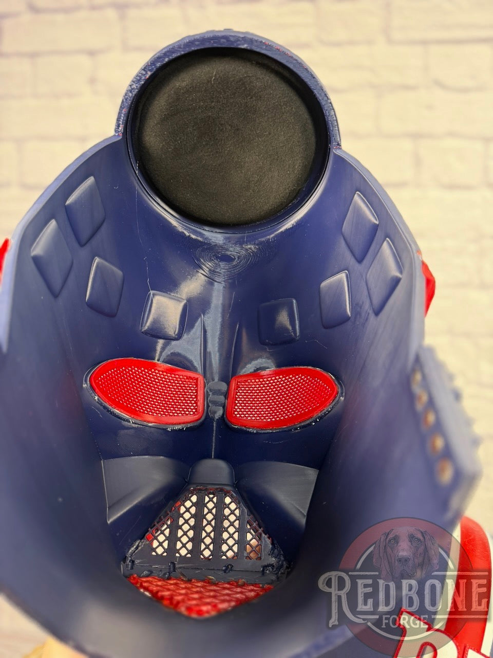 New York Giants-Inspired Red, White, & Blue Lord Vader Helmet