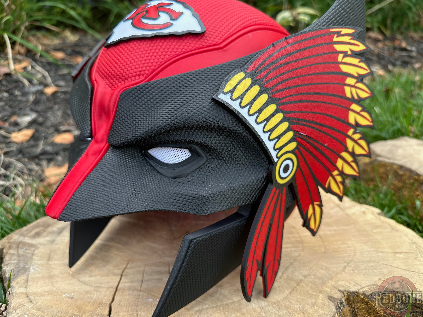KC-Inspired Red & Black Headdress Mutant Cowl