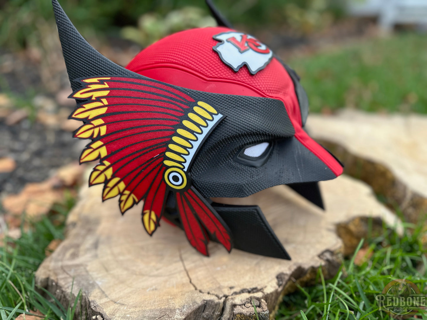 KC-Inspired Red & Black Headdress Mutant Cowl