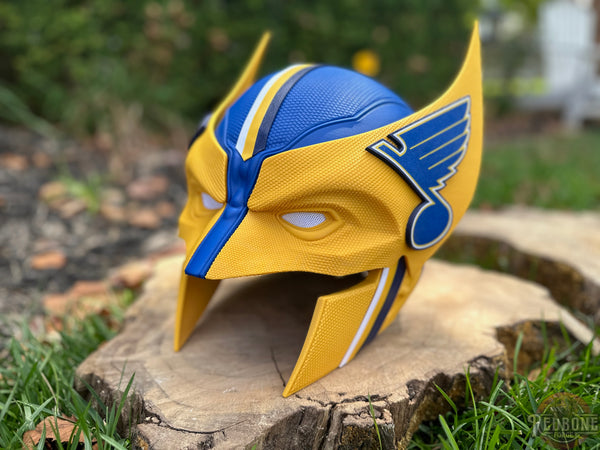 St. Louis Blues Wolverine 3D Printed Helmet