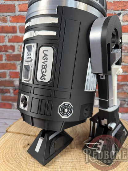 Raiders -Inspired R2 Black & Silver Astromech Droid