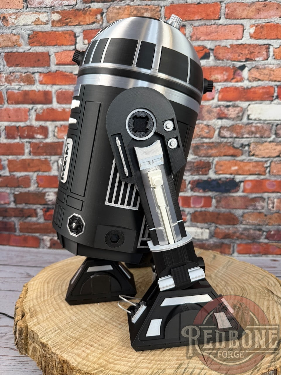 Raiders -Inspired R2 Black & Silver Astromech Droid
