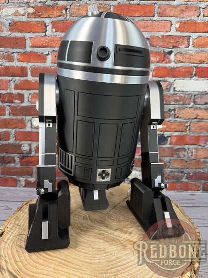 Raiders -Inspired R2 Black & Silver Astromech Droid