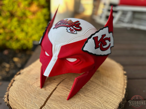 Kansas City Chiefs Wolverine Red & White 3D Printed Helmet