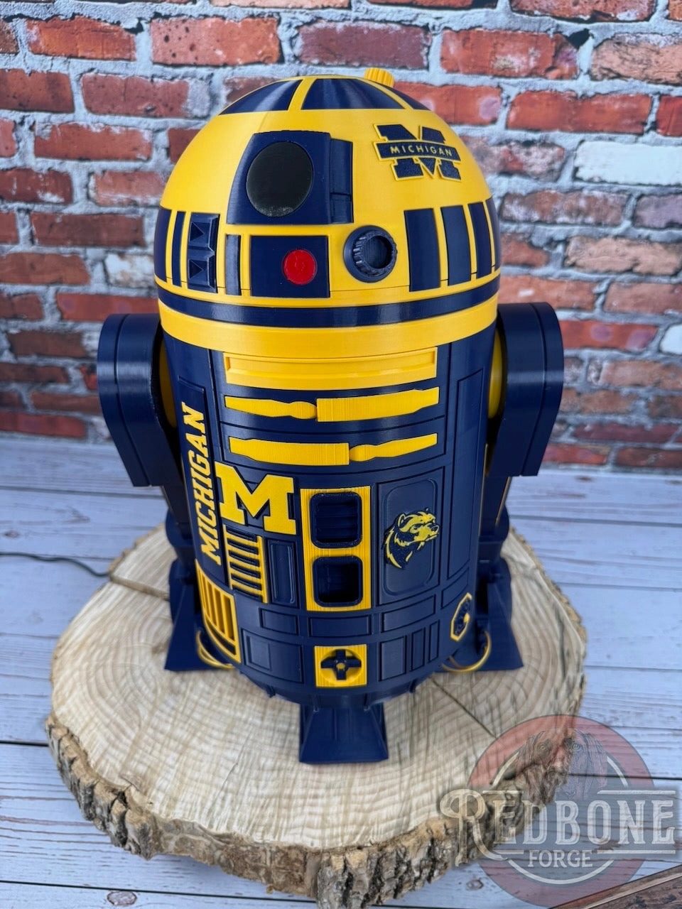 Michigan -Inspired Navy Blue Yellow R2 Astromech Droid
