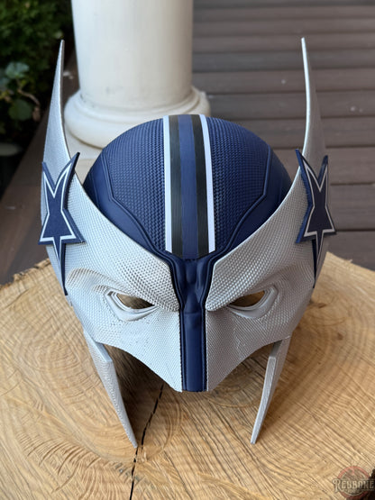 Dallas-Inspired Navy Blue & Silver Mutant Cowl