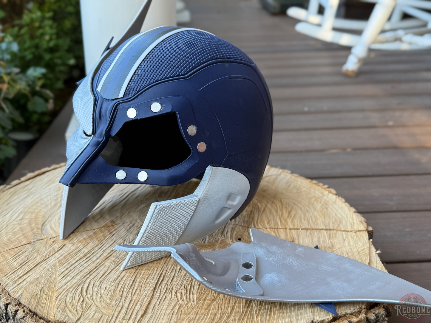 Dallas-Inspired Navy Blue & Silver Mutant Cowl