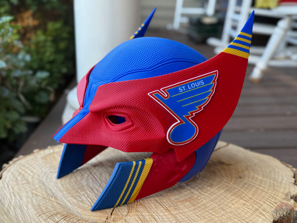 St. Louis Blues Wolverine 90S 3D Printed Helmet