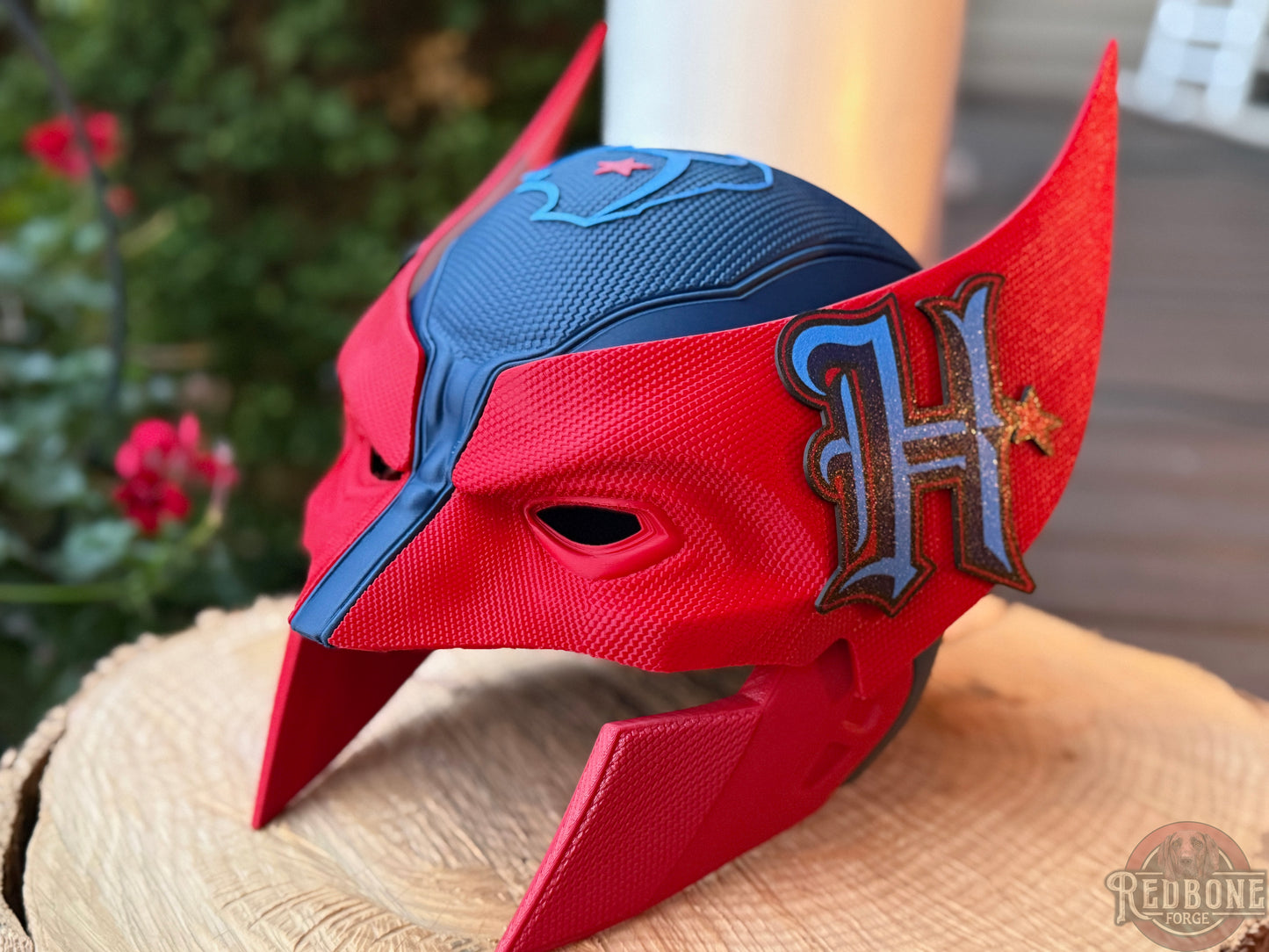 Houston-Inspired Blue & Red Mutant Cowl