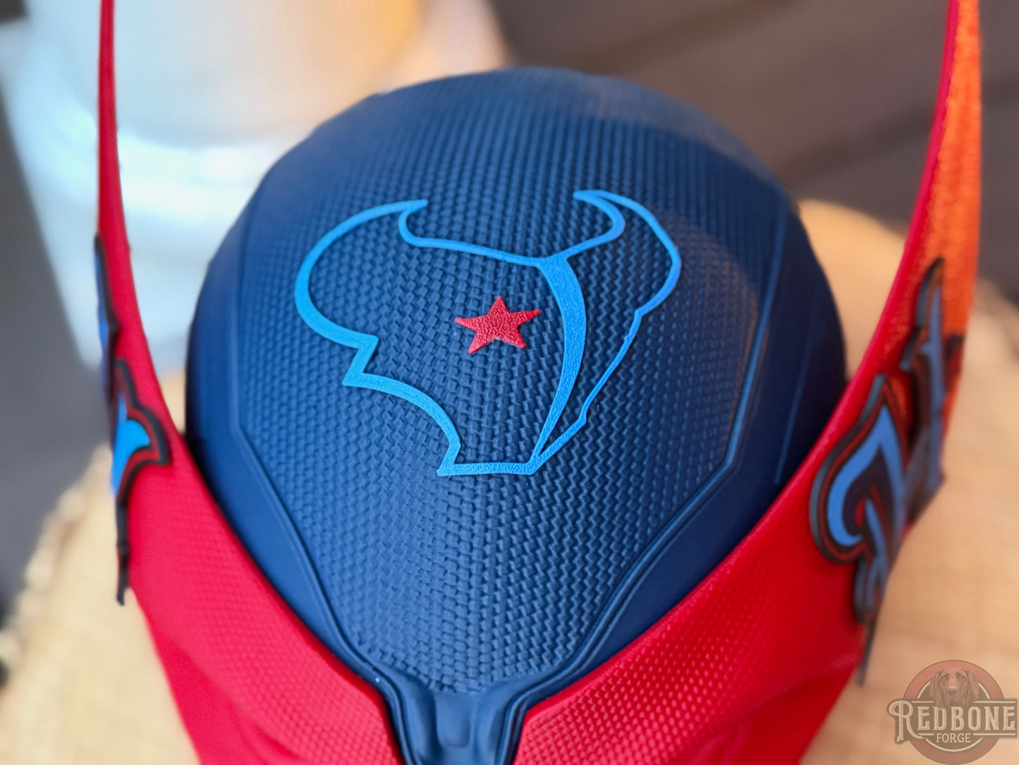 Houston-Inspired Blue & Red Mutant Cowl