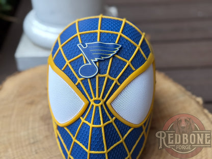 St. Louis-Inspired Hockey Web Slinger Mask