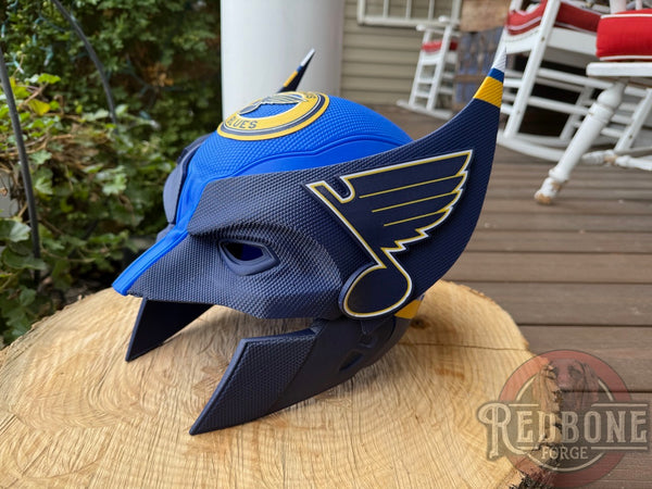 St. Louis Blues Wolverine 2000S 3D Printed Helmet