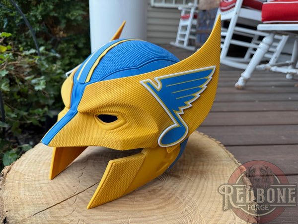 St. Louis Blues Wolverine Retro 3D Printed Helmet