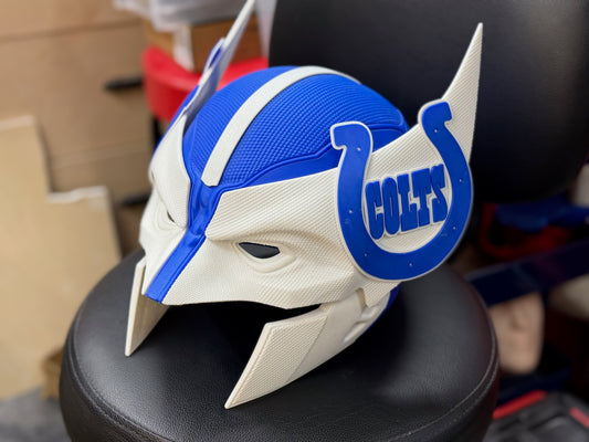 Indy-Inspired Blue & White Mutant Cowl