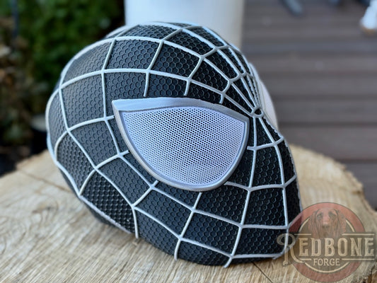 Black & Silver Raised Web Slinger Mask