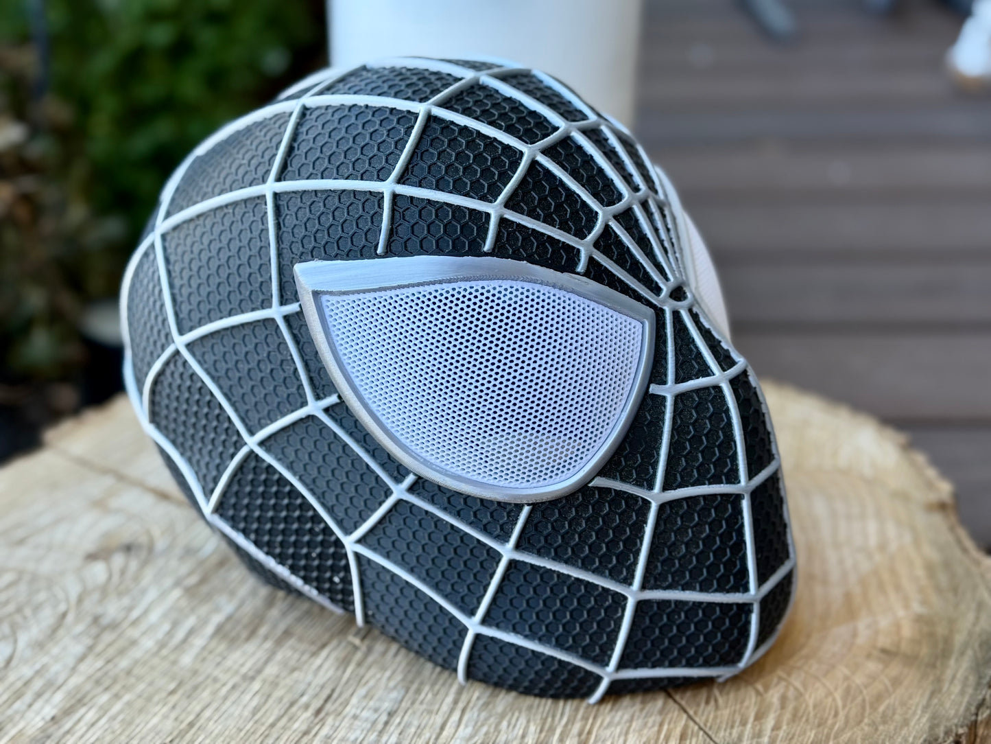 Red & Navy Raised Web Slinger Mask