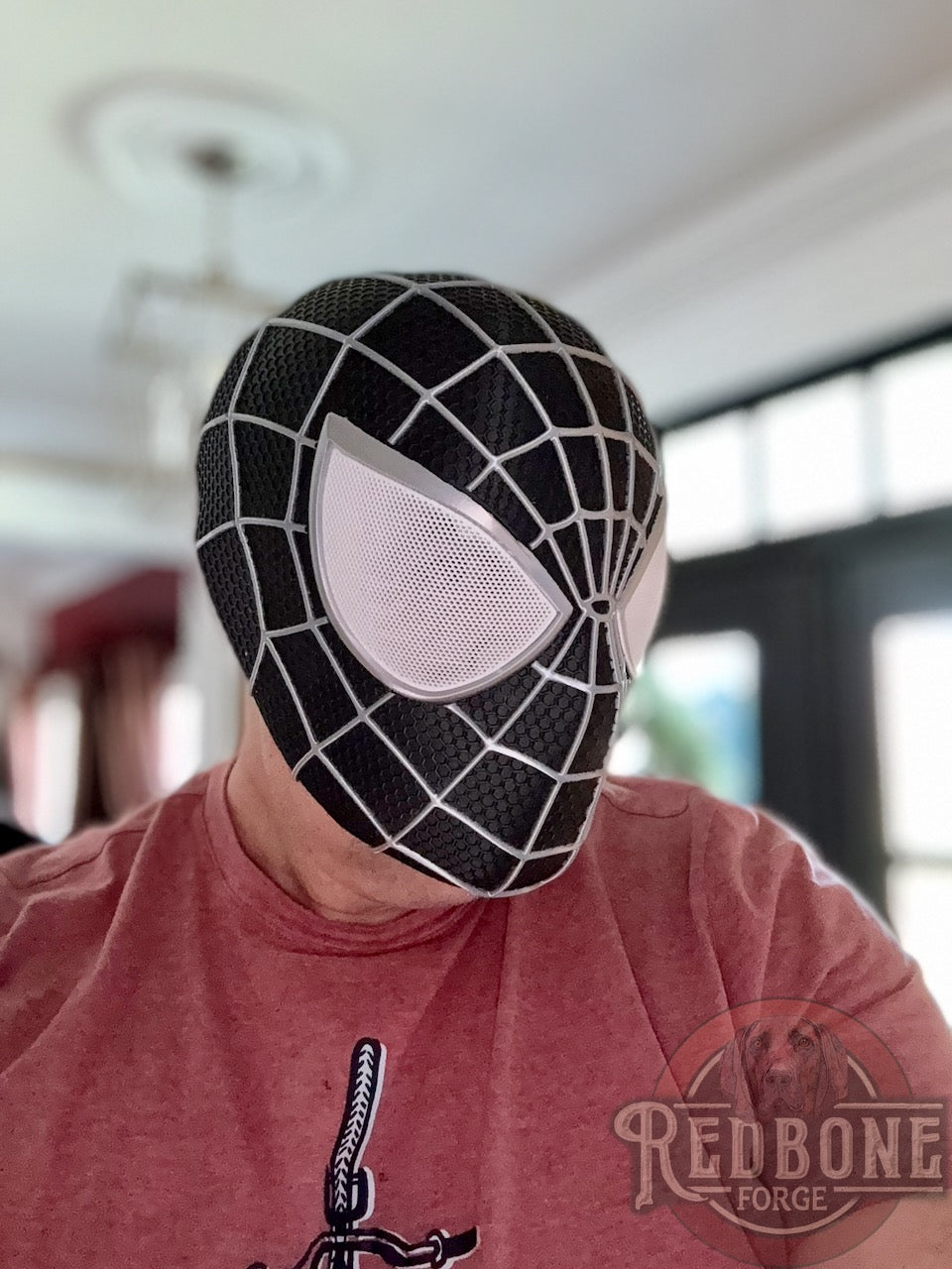 Black & Silver Raised Web Slinger Mask