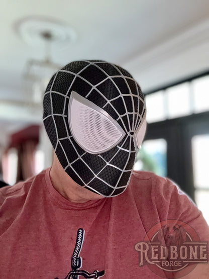 Black & Silver Raised Web Slinger Mask