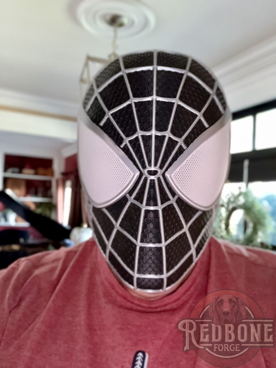 Black & Silver Raised Web Slinger Mask