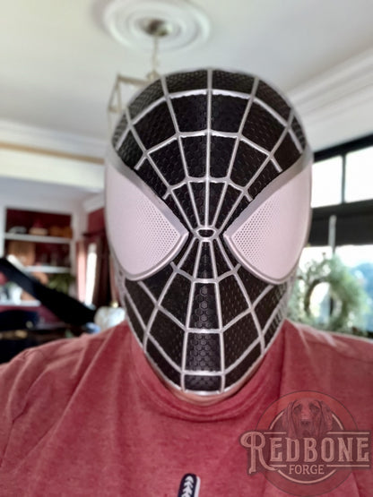 Black & Silver Raised Web Slinger Mask