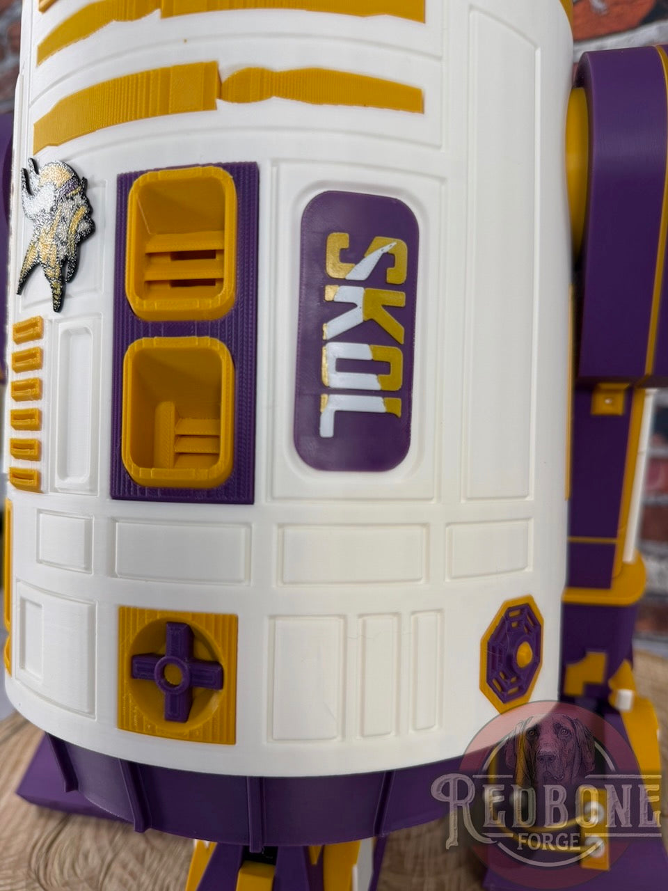 Vikings -Inspired R2 Minnesota Purple & Gold Astromech Droid