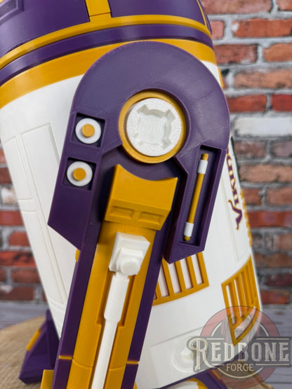 Vikings -Inspired R2 Minnesota Purple & Gold Astromech Droid