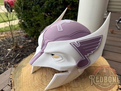 St. Louis Inspired Purple & White  Puck Cancer Mutant Cowl