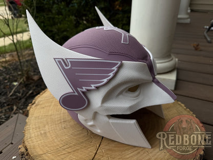 St. Louis Inspired Purple & White  Puck Cancer Mutant Cowl