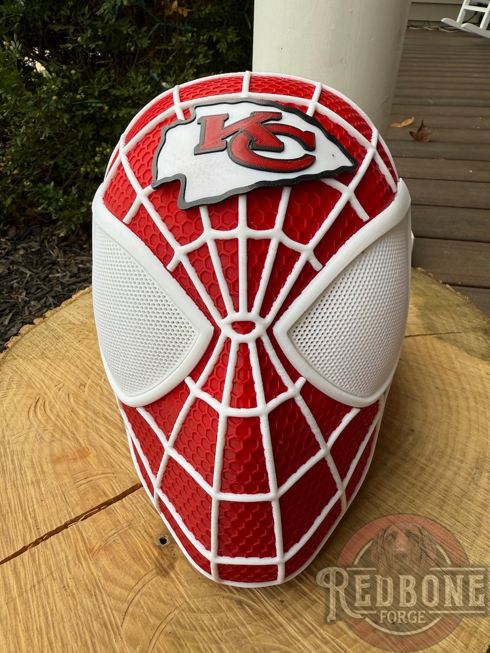 KC- Inspired Red & White Web Slinger Mask