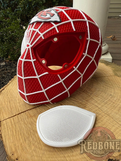 KC- Inspired Red & White Web Slinger Mask