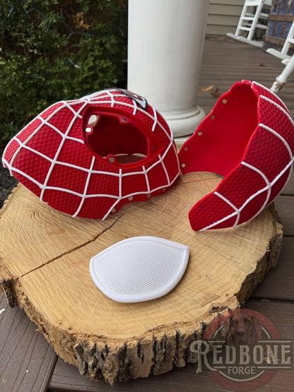 KC- Inspired Red & White Web Slinger Mask