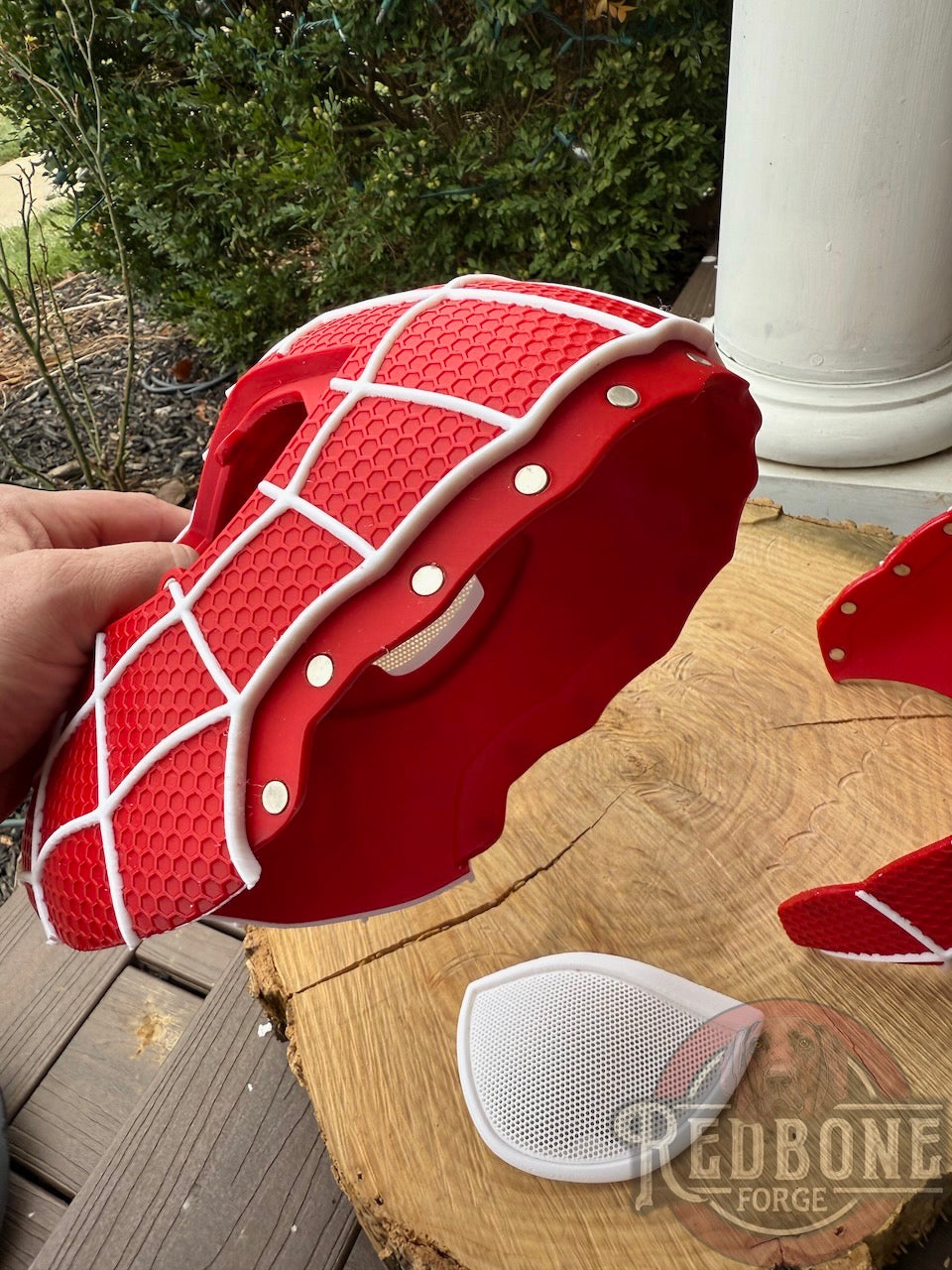 KC- Inspired Red & White Web Slinger Mask