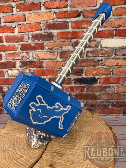 Detroit -Inspired Lions Mjolnir Thor Hammer