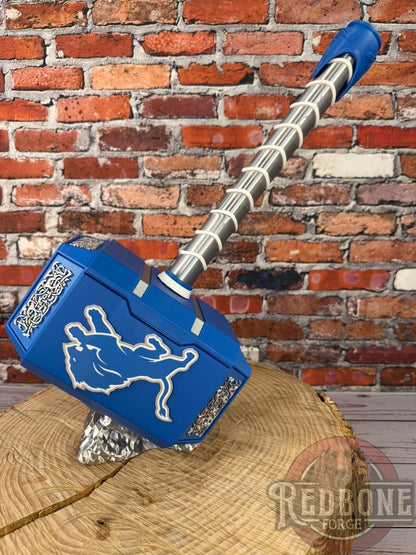 Detroit -Inspired Lions Mjolnir Thor Hammer