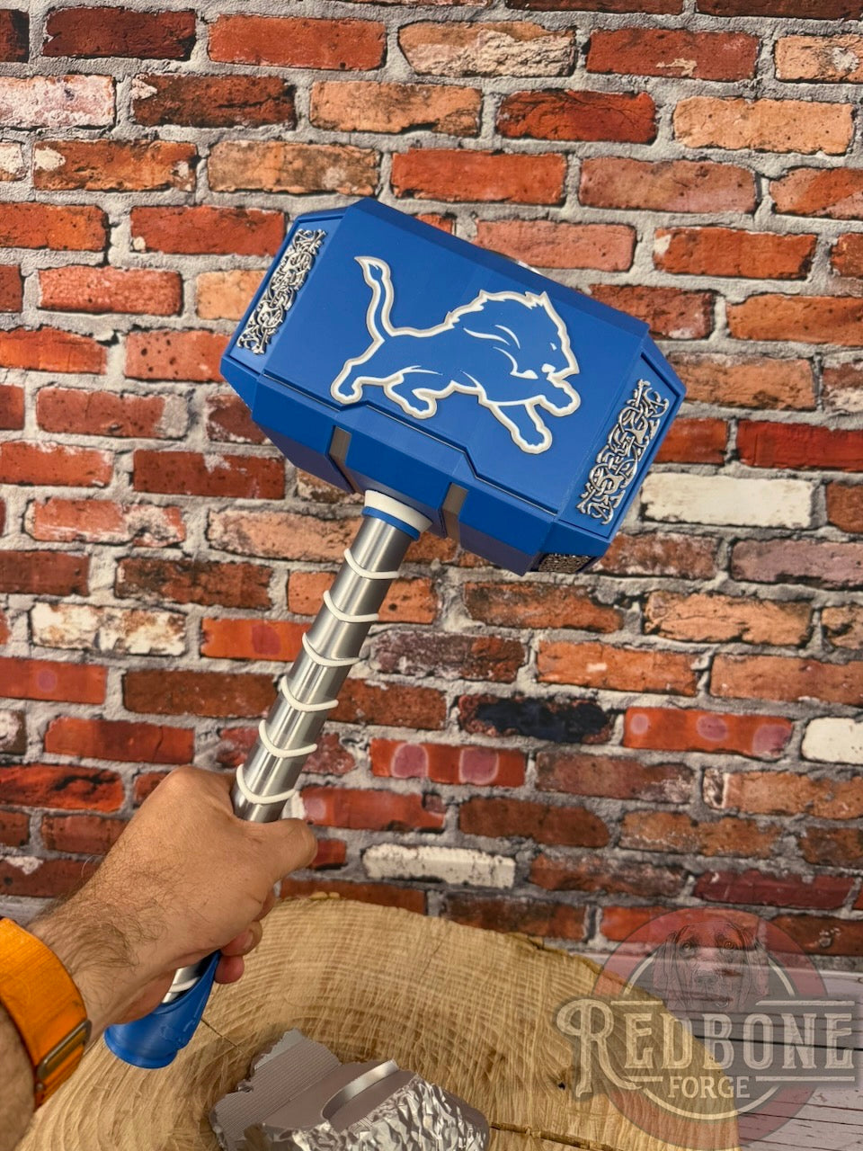 Detroit -Inspired Lions Mjolnir Thor Hammer